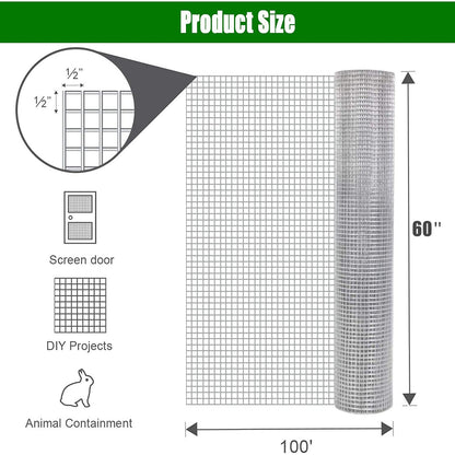 Galvanized Hardware Cloth, Chicken Wire Fence Roll For Garden And Animal Enclosures - Silver Daily Nest