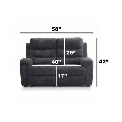 2 Seat Manual Recliner Loveseat With 150° Deep Recline, For Small Living Spaces - Dark Gray Home Essentials