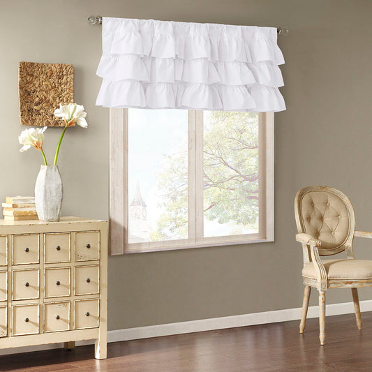 Anna - Oversized Ruffle Valance - White