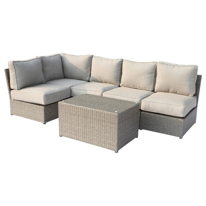 Comfortable Modern Patio Rattan Sectional Set With Cushions LSI Patio Furniture