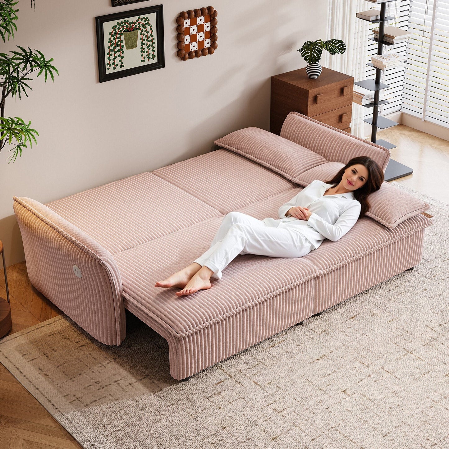 2 In 1 Convertible Sofa Bed, Multi Functional Living Room Furniture Home Essentials