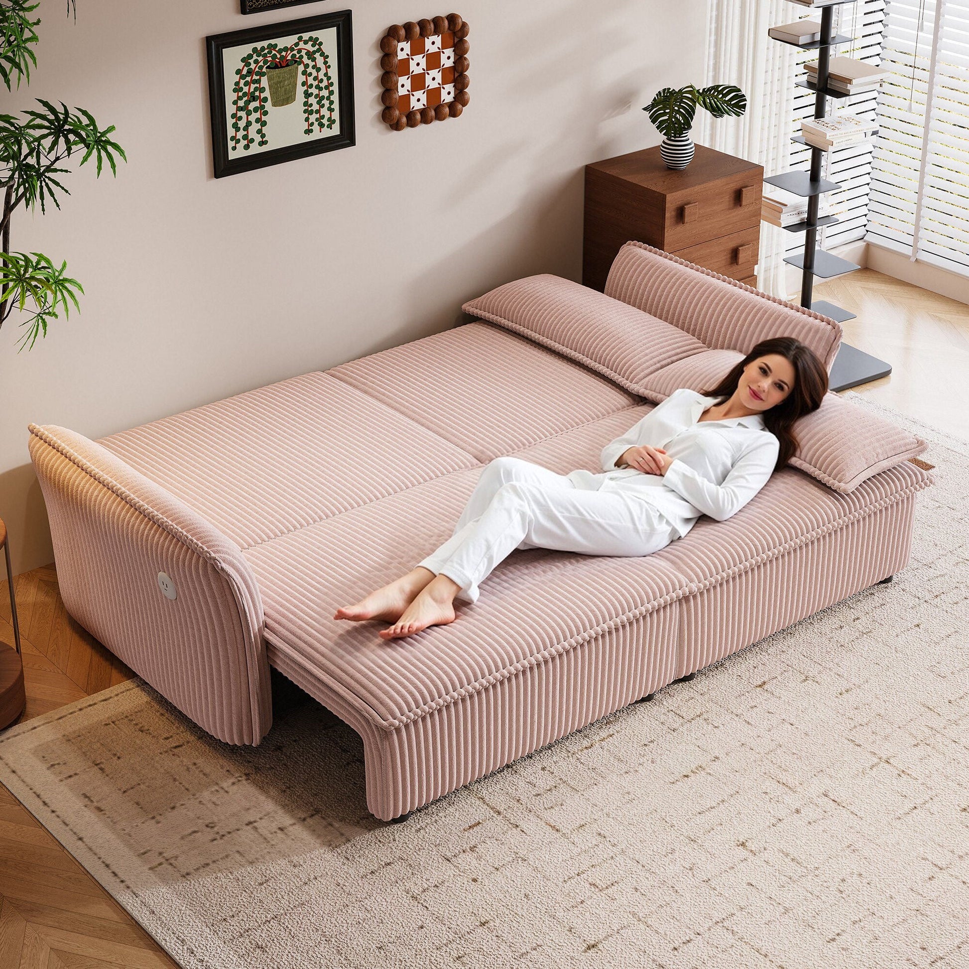 2 In 1 Convertible Sofa Bed, Multi Functional Living Room Furniture Home Essentials