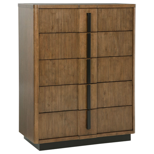 Moraga - 5 Drawer Chest Of Drawers - Ash Brown Furniture Max