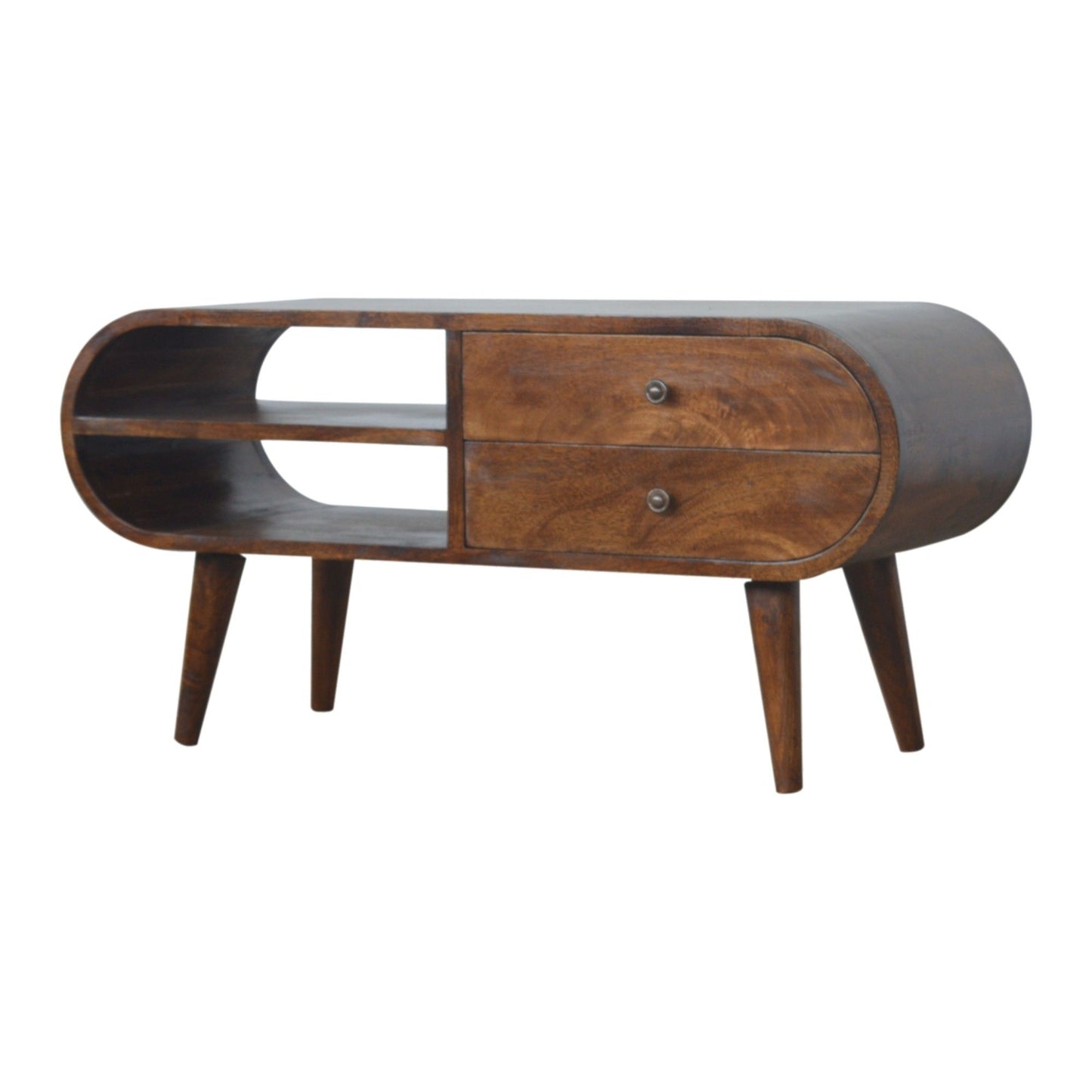 Circular Media Unit - Chestnut Artisan Furniture