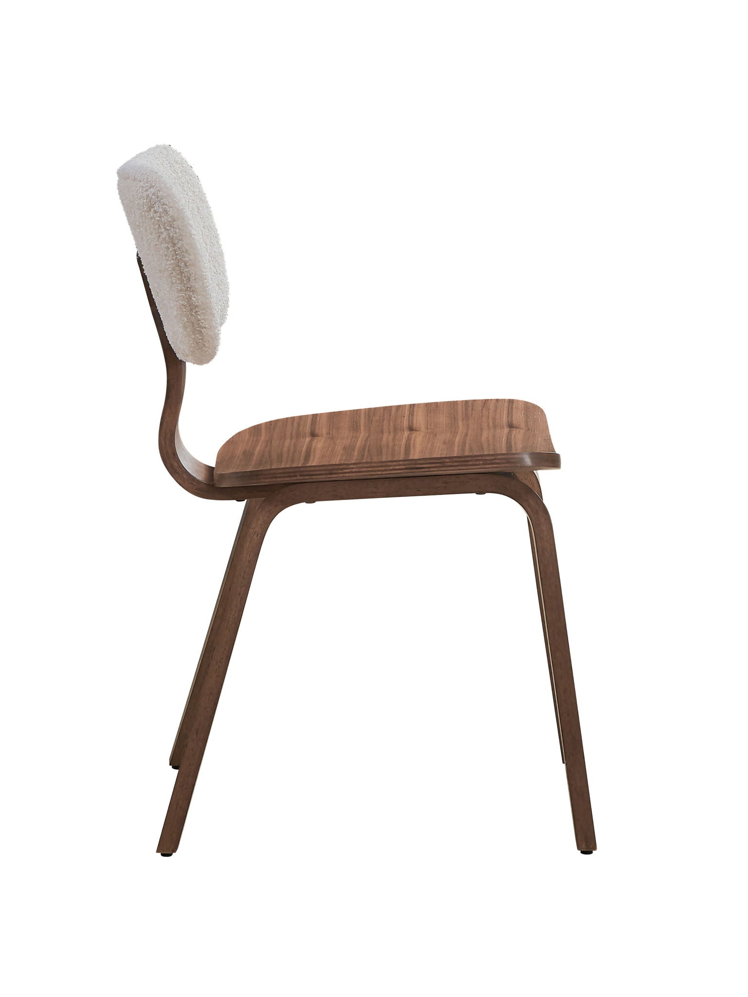 Casson - Boucle 7 Walnut Side Chair (Set of 2) - White / Walnut Acme