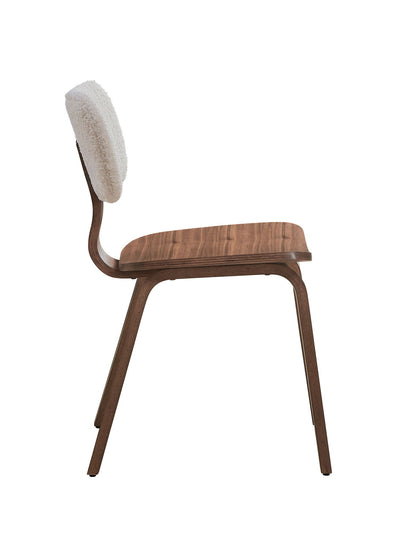 Casson - Boucle 7 Walnut Side Chair (Set of 2) - White / Walnut Acme