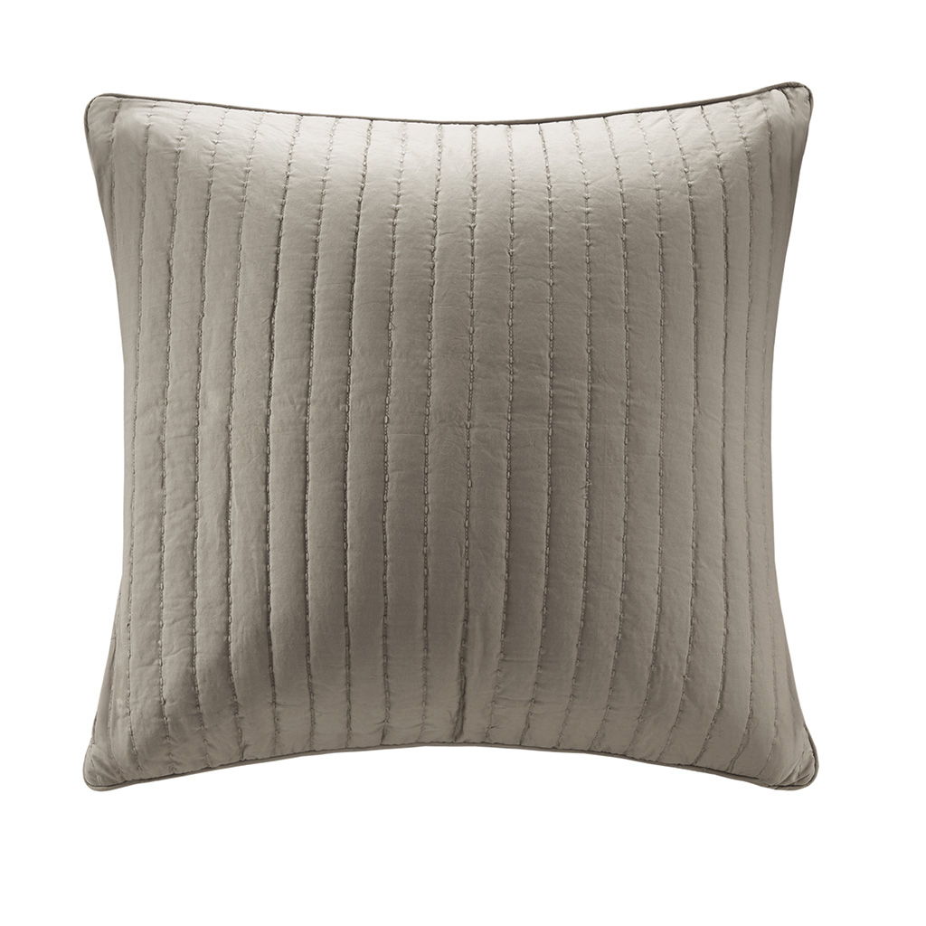 Camila - Quilted Euro Sham - Taupe