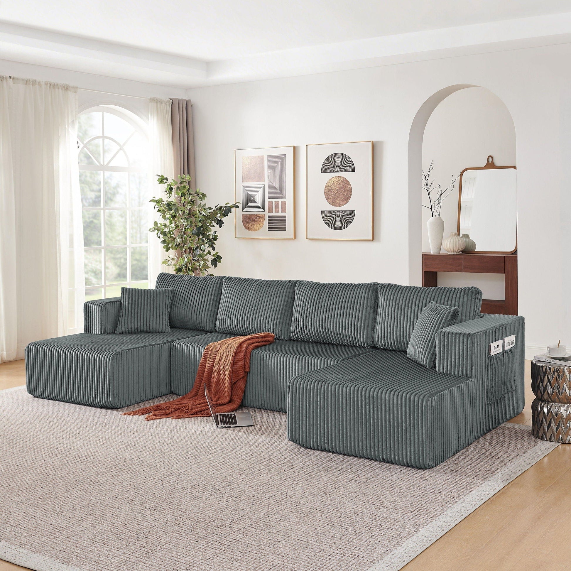 U - Shaped Modular Sectional Sofa For Living Room Home Essentials