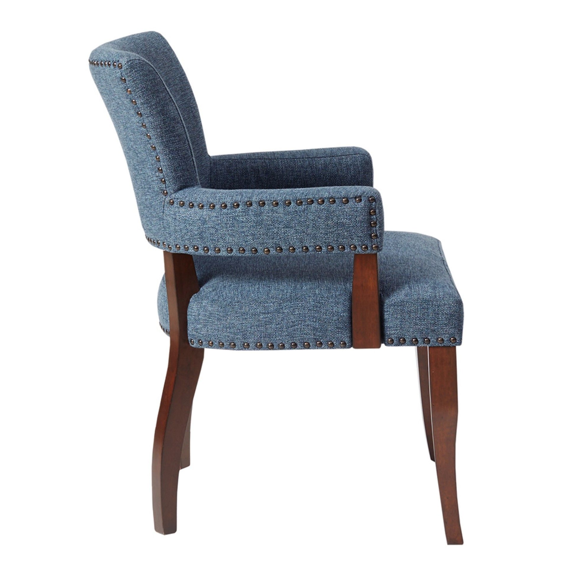 Elegant Arm Dining Chair With Brass Nail Head Detailing JLA