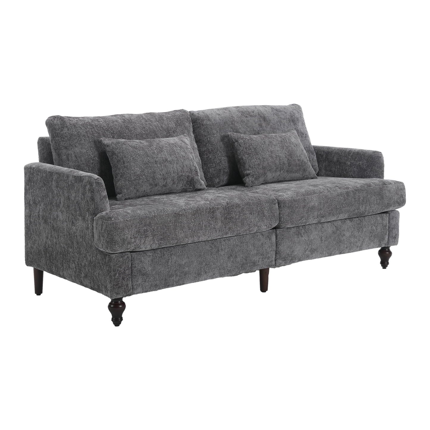 Mid Century Modern Chenille Fabric Loveseat Sofa, 2 Seat Upholstered Couch Home Essentials