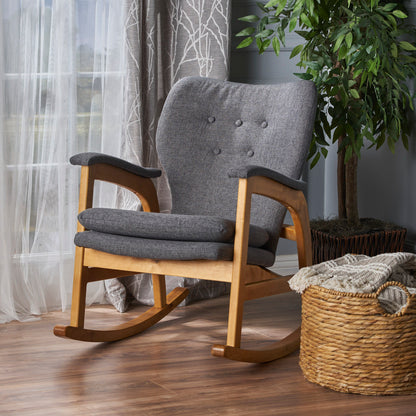 Mid-Century Fabric Rocking Chair