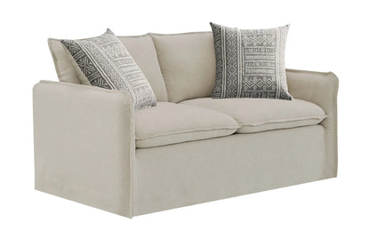 Upendo - Pattern Linen Sofa With 2 Toss Pillows - Beige Acme