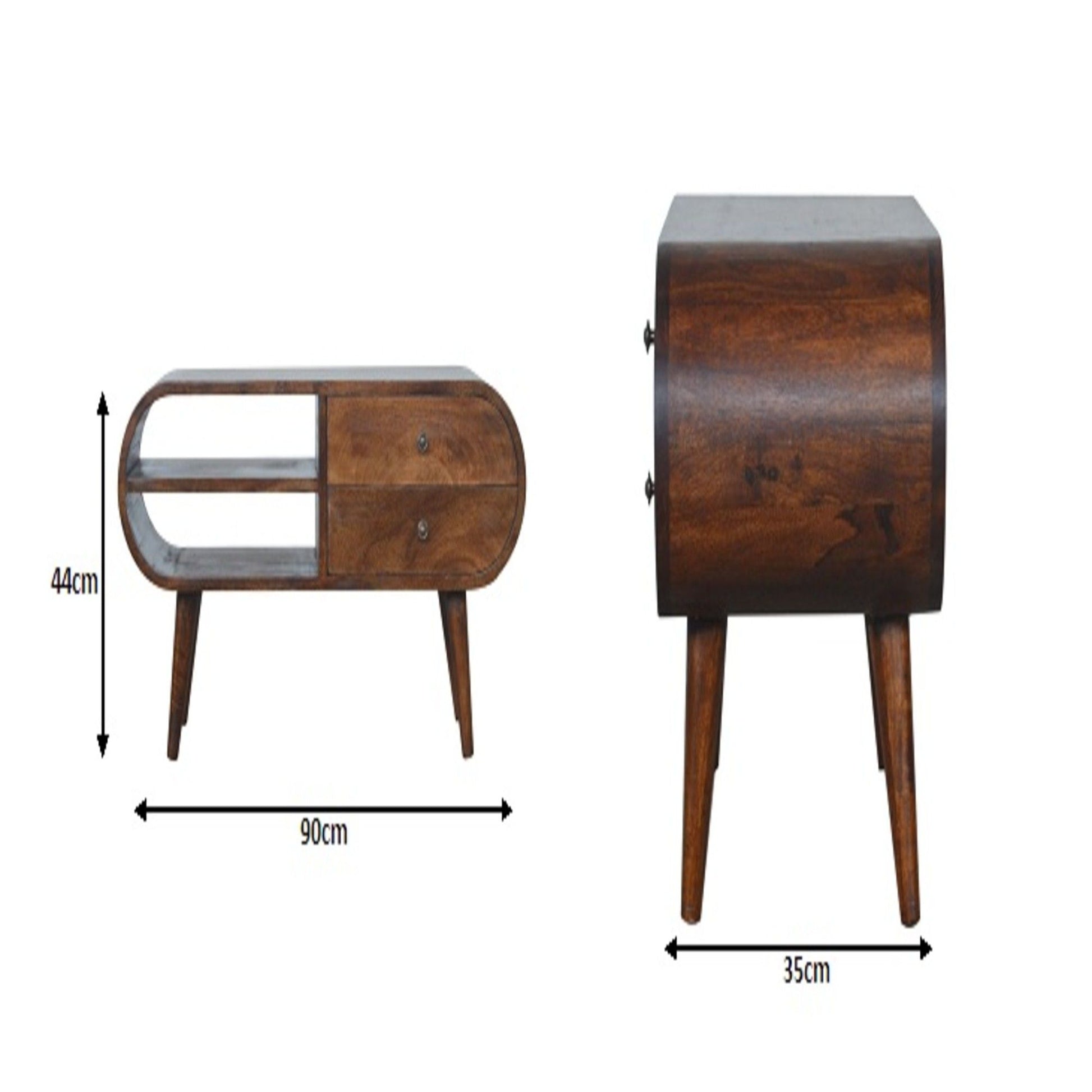 Circular Media Unit - Chestnut Artisan Furniture