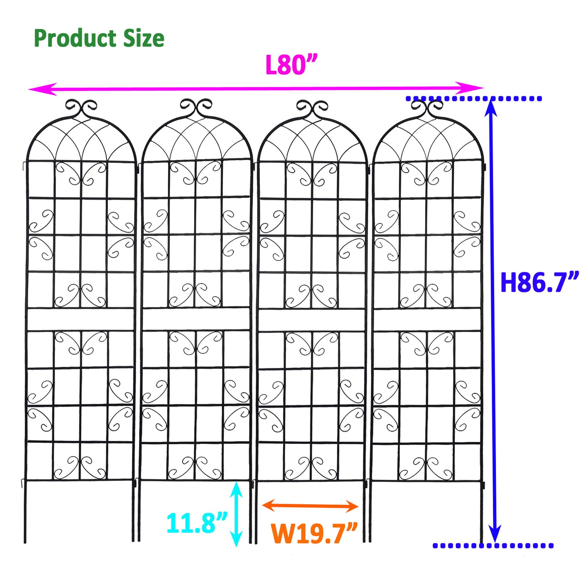 Metal Garden Rustproof Trellis For Climbing Plants Outdoor Flower Support Daily Nest