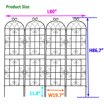 Metal Garden Rustproof Trellis For Climbing Plants Outdoor Flower Support Daily Nest