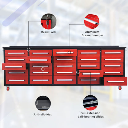 Workbench With Storage Drawers (25 Drawers)