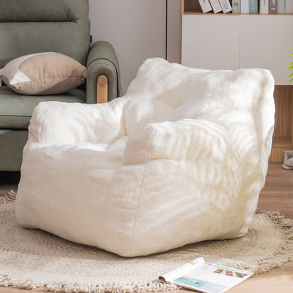 Soft Teddy Fabric Tufted Foam Bean Bag Chair With Teddy Fabric Home Essentials