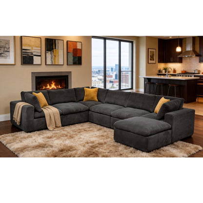 Custom Configuration Modular Sectional With Toss Pillows Home Essentials