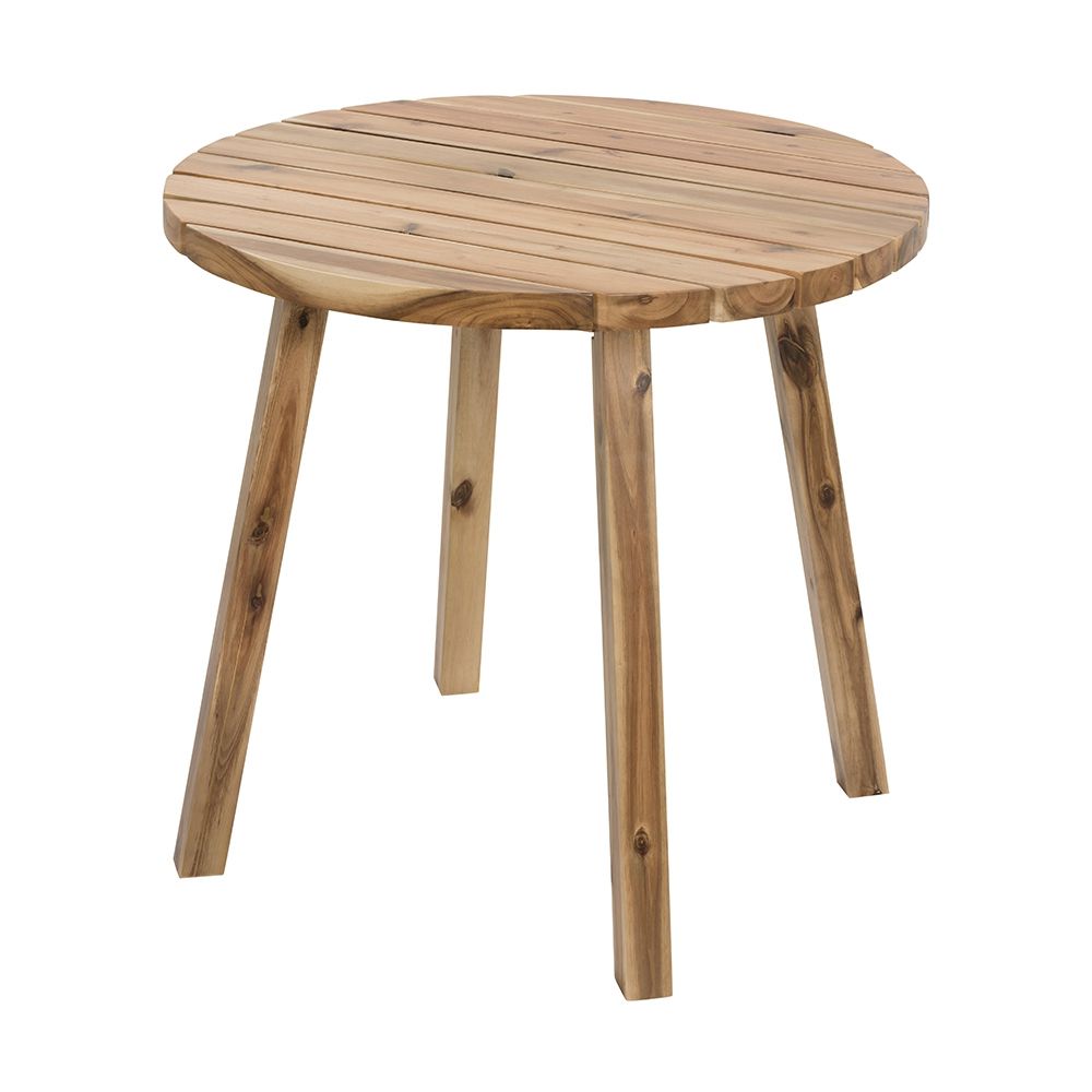 Round Dining Table, Solid Wood - Natural Wood / Brown Home Essentials