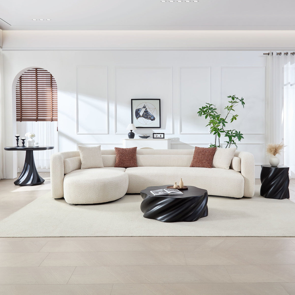 Curved Sectional Sofa, L - Shape Modular Chaise Home Essentials