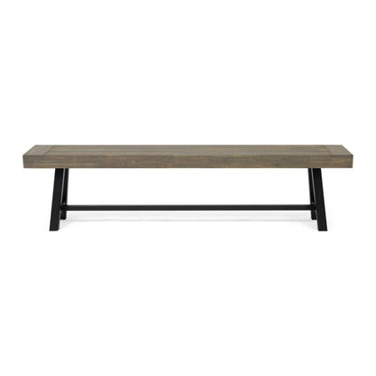 Outdoor Patio Bench - Gray / Rustic Metal Noble House