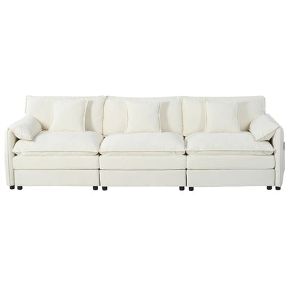 Modern Chenille Oversized Deep Seat Sectional Sofa With Pillows Home Essentials