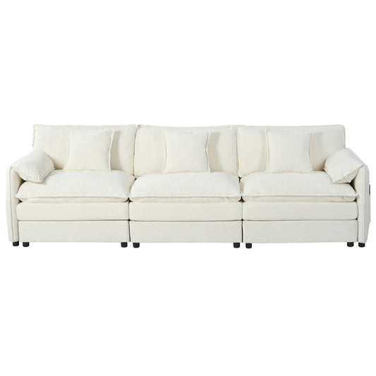 Modern Chenille Oversized Deep Seat Sectional Sofa With Pillows Home Essentials