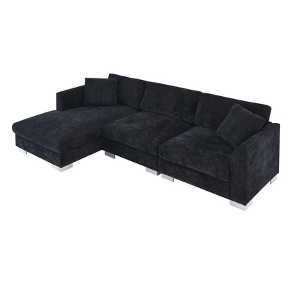 Modern Cloud Sectional Sofa L Shaped Luxury Couch Set With 2 Free Pillows 4 Seat With Oversized Chaise Luxe & Co.