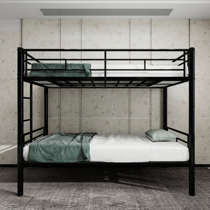 Metal Bunk Bed For Kids, Convertible Bedframe With Ladders & Guardrail Home Essentials