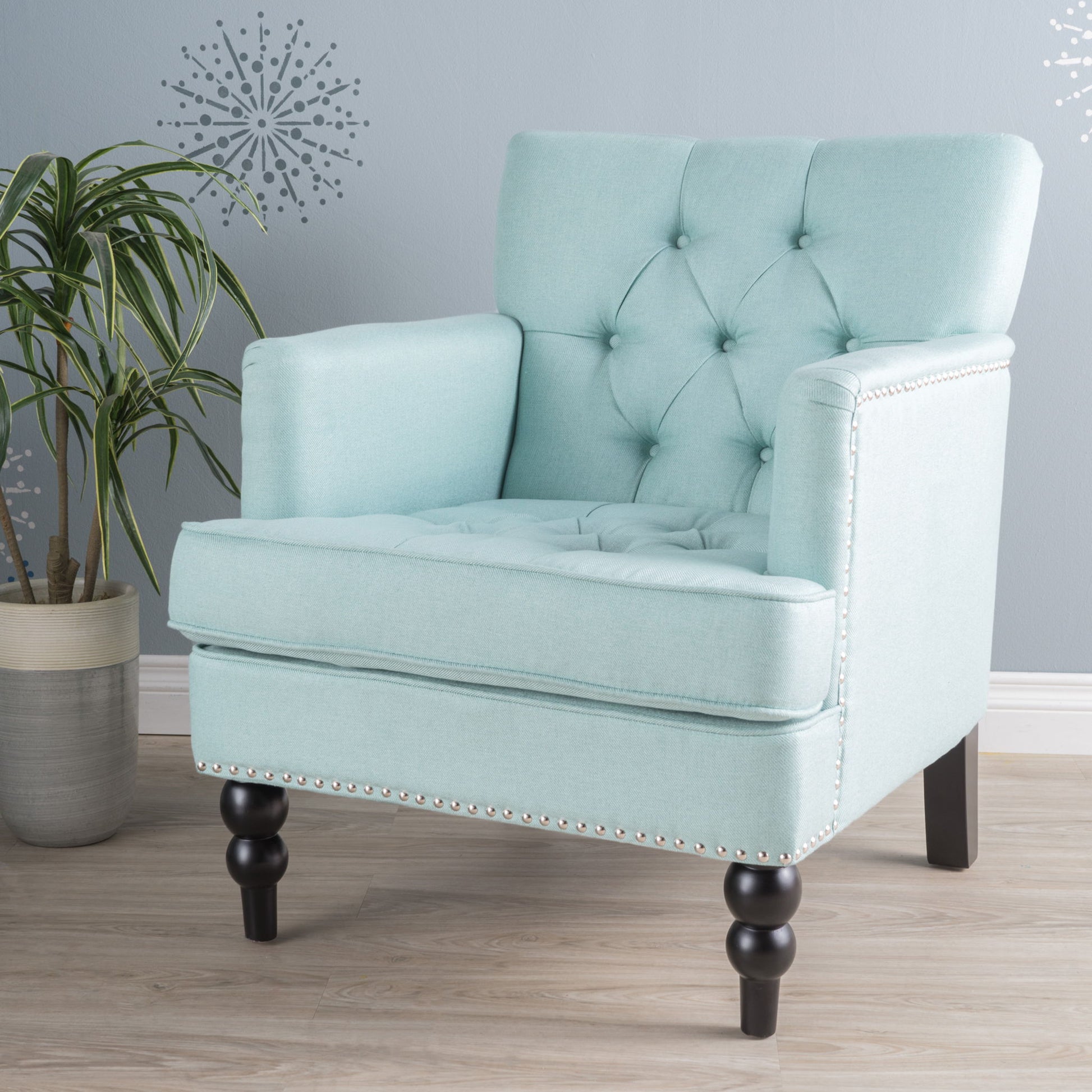 Harrison - Tufted Club Chair With Button Tufted Back And Birch Wood Legs Noble House
