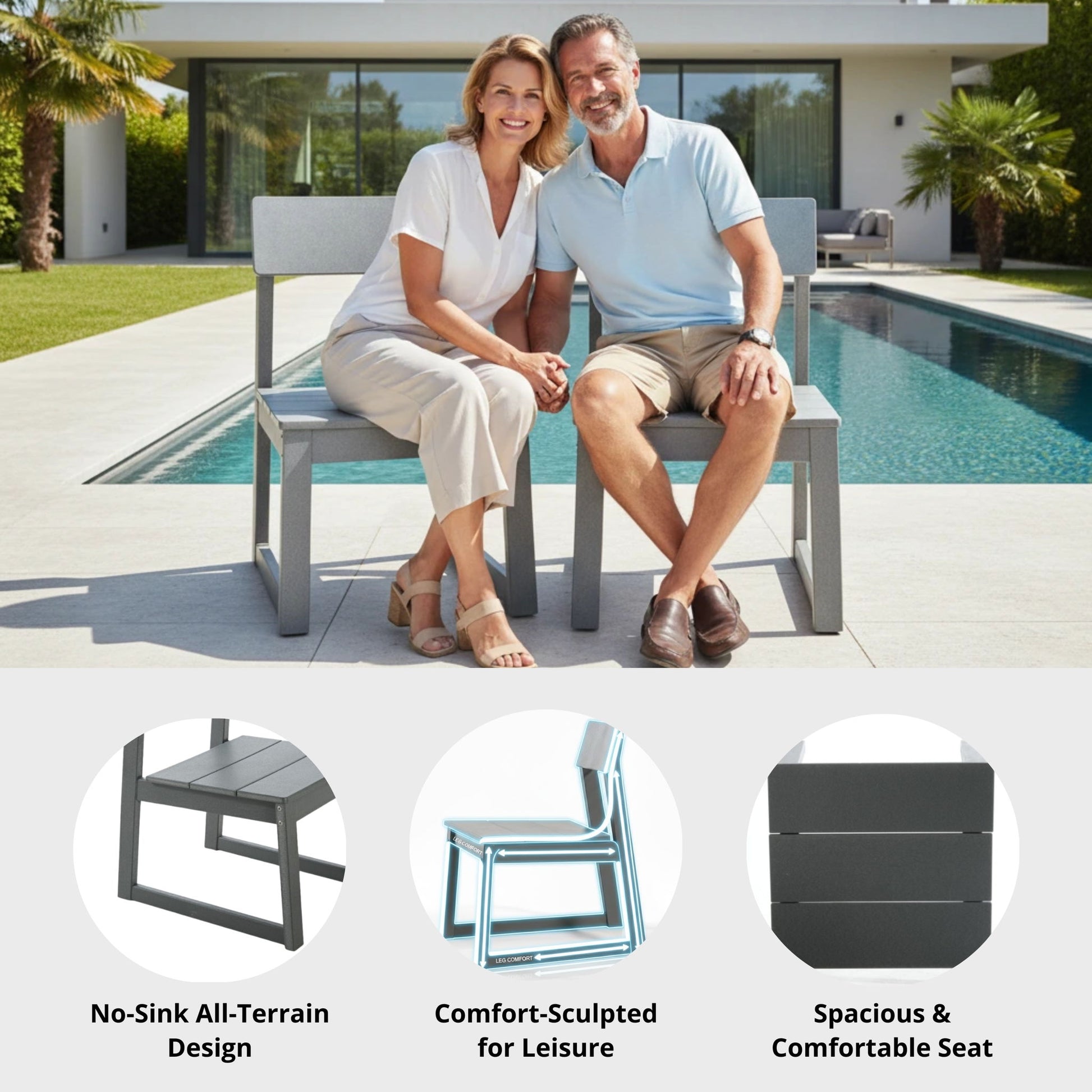 All Weather Patio Dining Chairs (Set of 2) Home Essentials