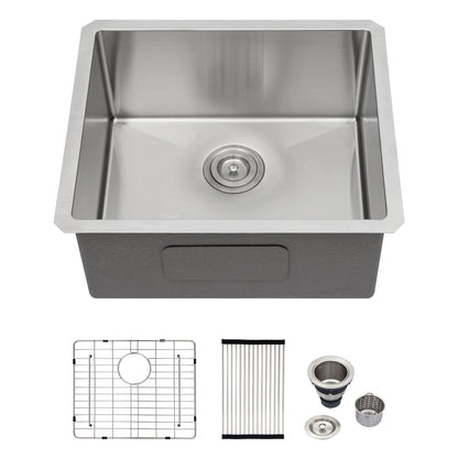 Undermount Steel Kitchen Sink, Deep Single Bowl Basin Daily Nest