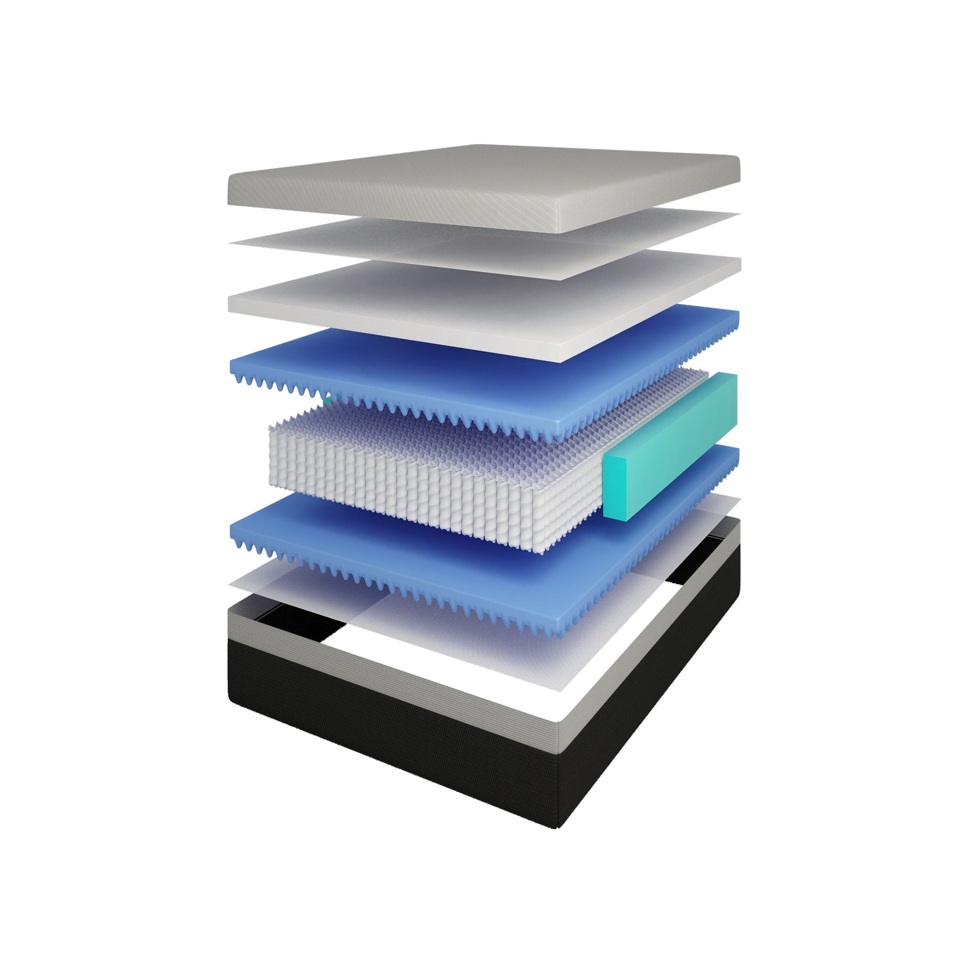 12'' Queen Size Hybrid Mattress, Cooling Memory Foam & Pocket Springs Medium Firm - White Daily Nest