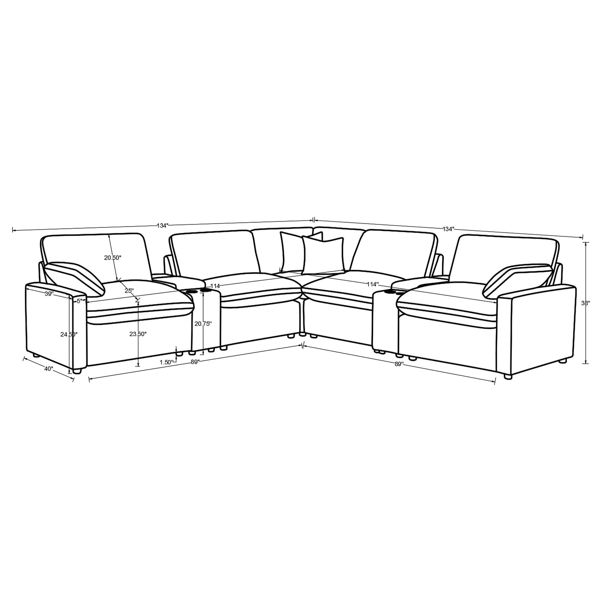 Hollander - Modular Power Reclining Sectional Sofa Furniture Max