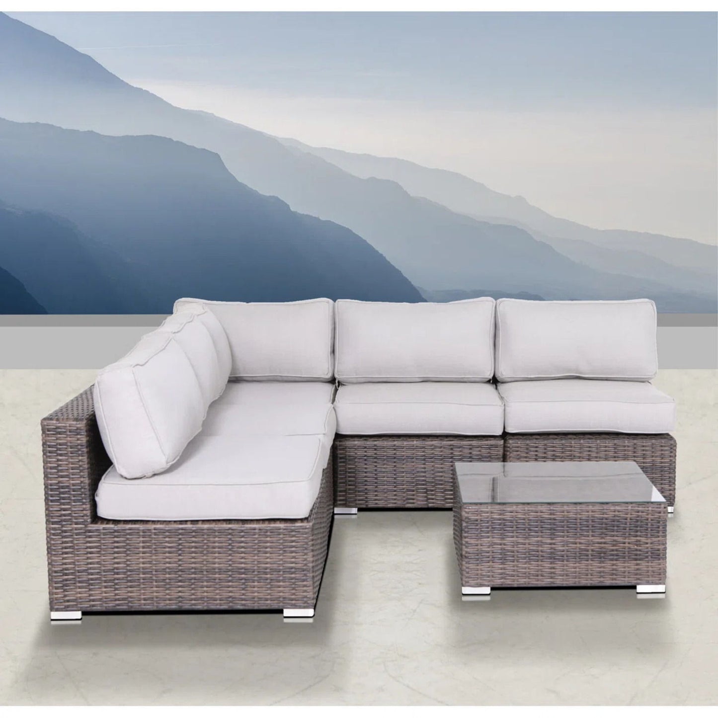 Seating Set With Cushions Handcrafted Wicker Design LSI Patio Furniture