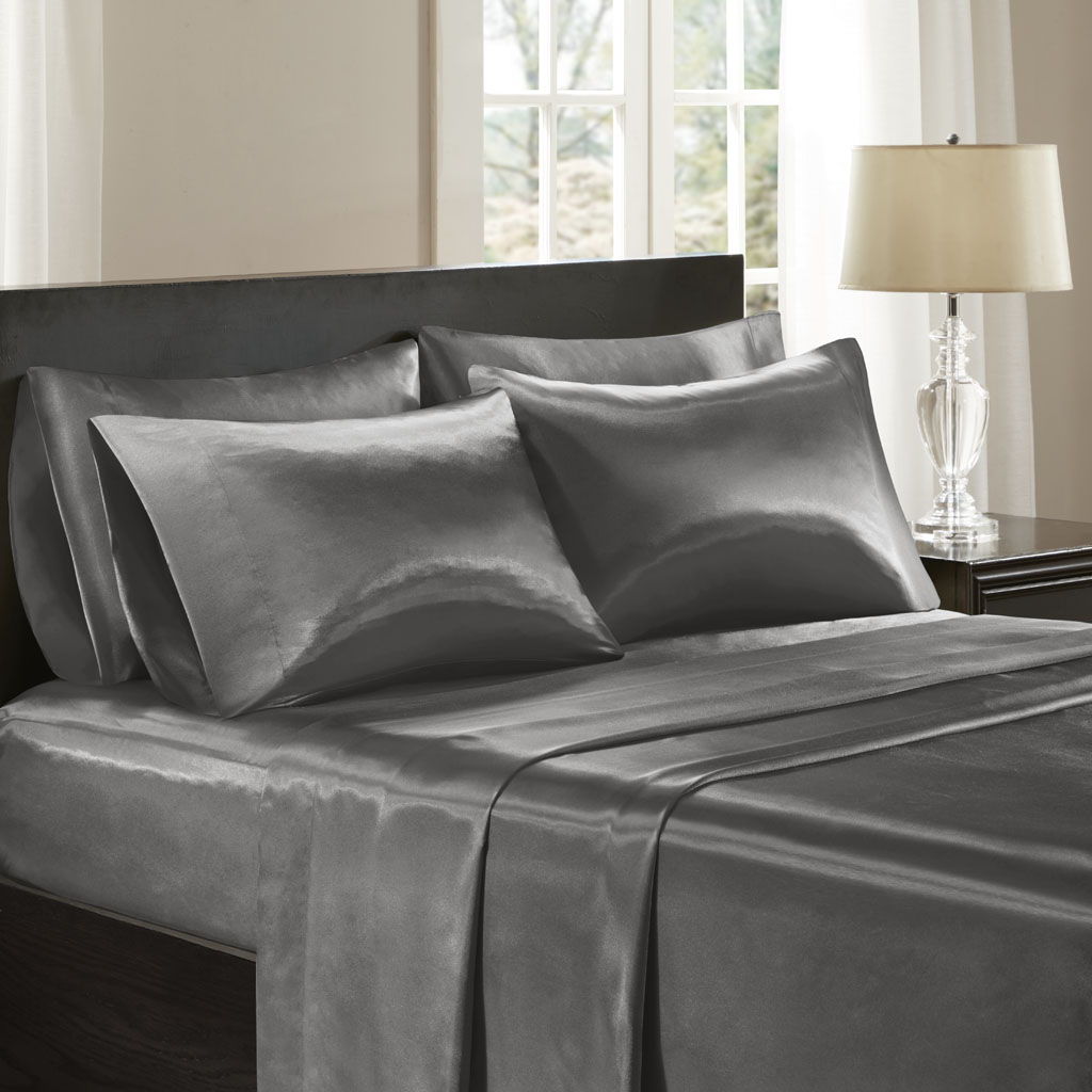 California King Wrinkle - Free Luxurious 6 Piece Sheet Set - Gray