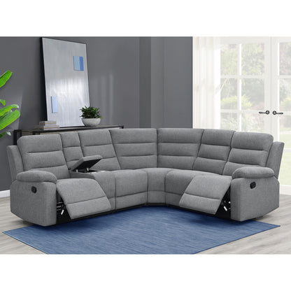 Aaron - 3 Piece Upholstered Sectional - Smoke Furniture Max