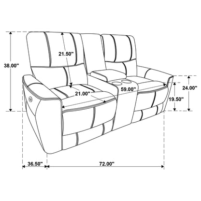 Denson - Power Reclining Loveseat With Console And USB Port Furniture Max