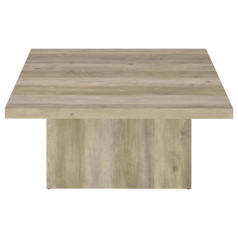 Devar - Square Engineered Wood Coffee Table - Distressed Pine Coaster Fine Furniture