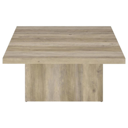 Devar - Square Engineered Wood Coffee Table - Distressed Pine Coaster Fine Furniture