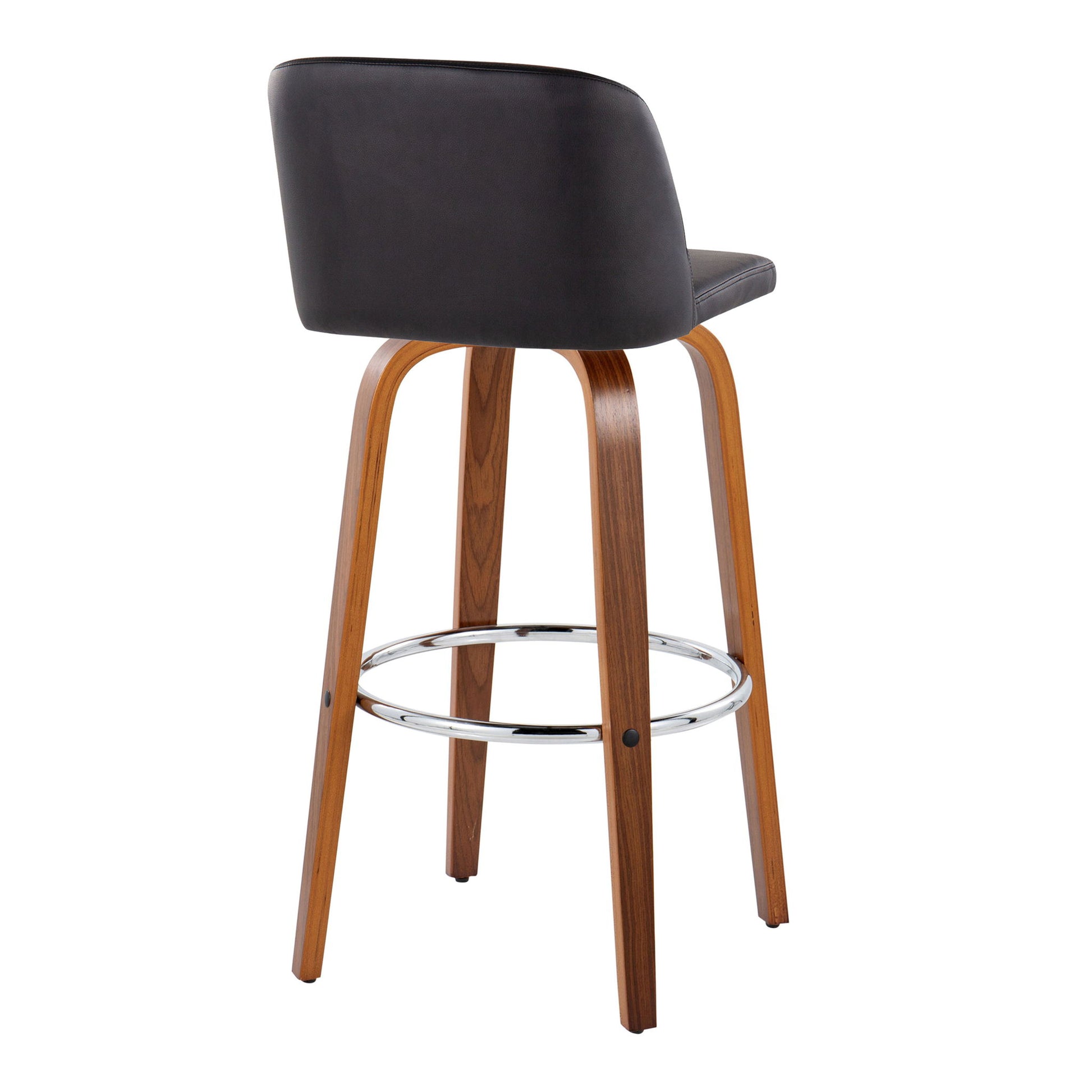 Toriano - Mid Century Modern Fixed Height, Barstool With Swivel With Round Footrest (Set of 2) Lumi Source