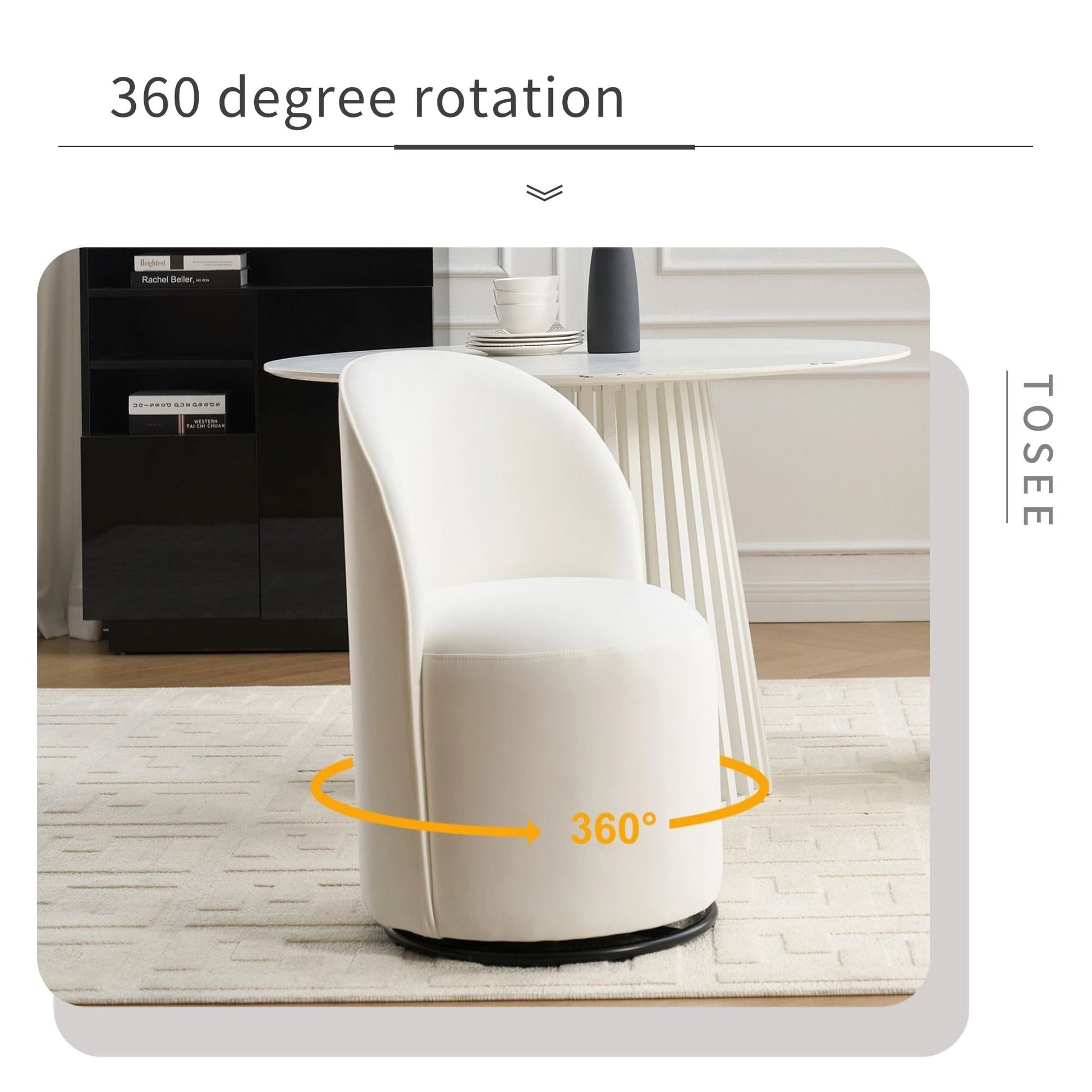 360 Degree Swivel Armless Dining Barrel Chair Home Essentials