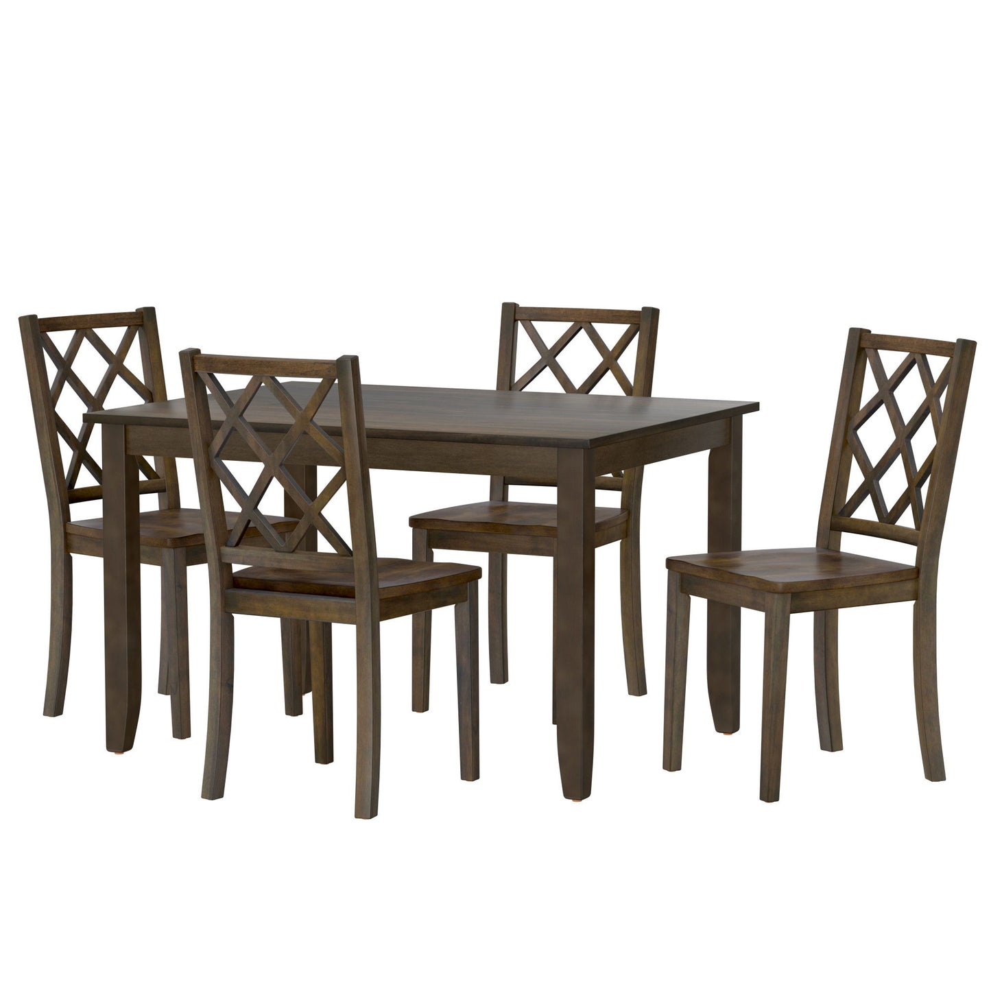 Velvety - 5 Piece Dining Table Set - Brown Emerald Home