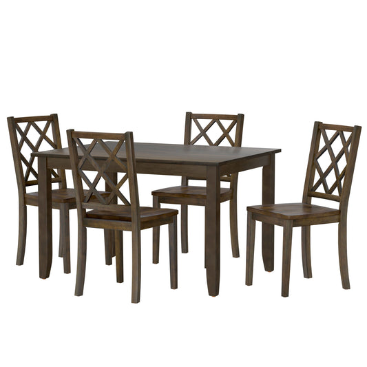 Velvety - 5 Piece Dining Table Set - Brown Emerald Home