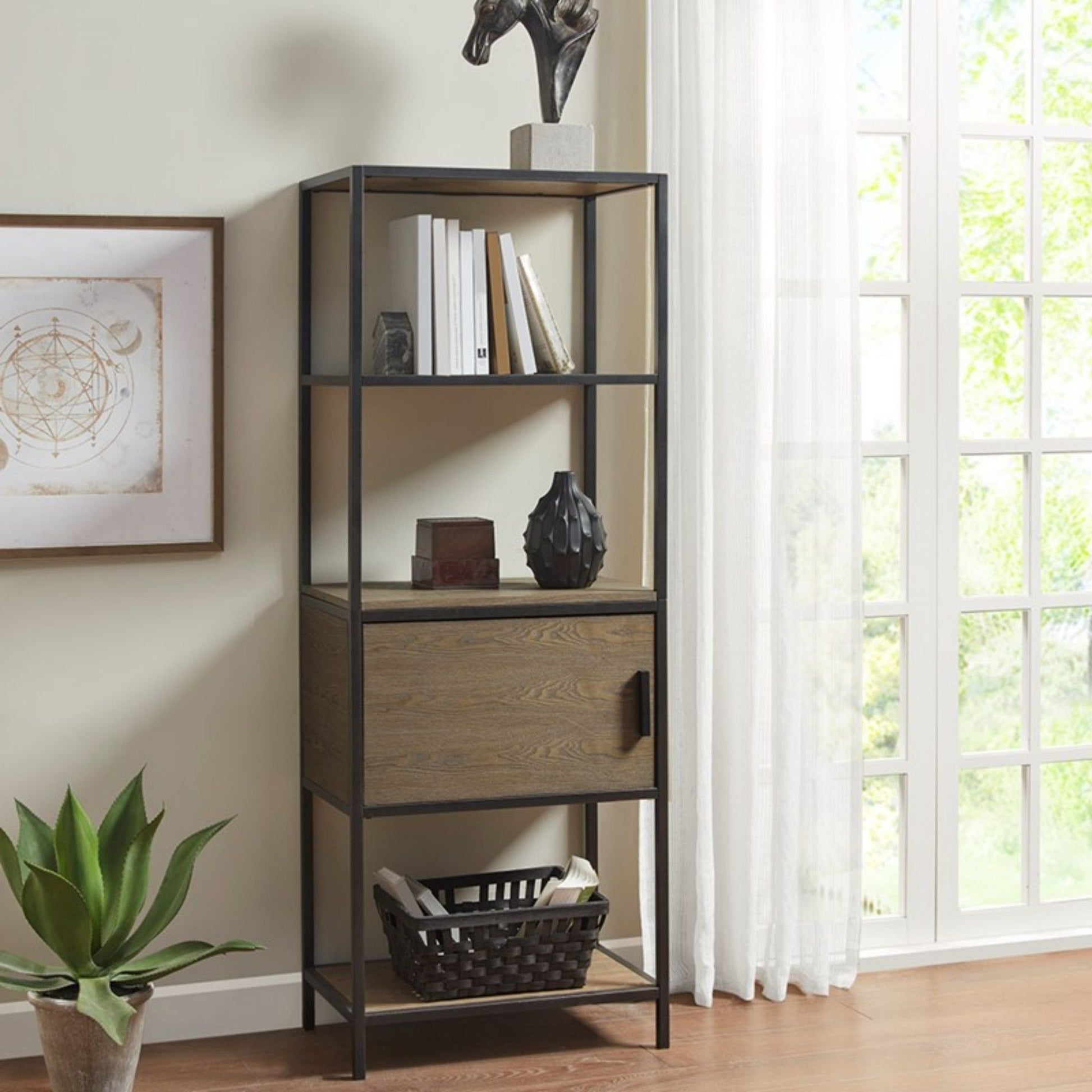 Darley - 3 Shelf Bookcase With Storage Cabinet - Gray JLA