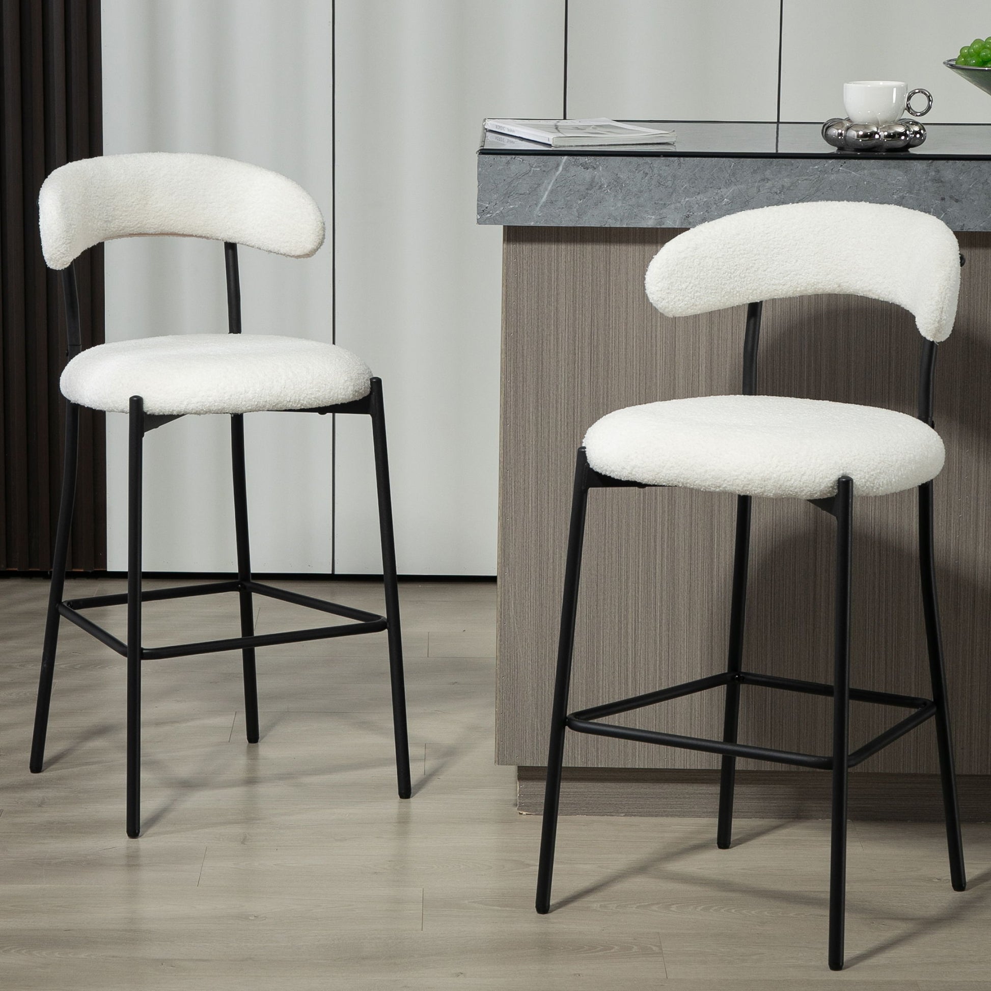 Counter Height Bar Stools With Powder Coating Base And Footrest Home Essentials
