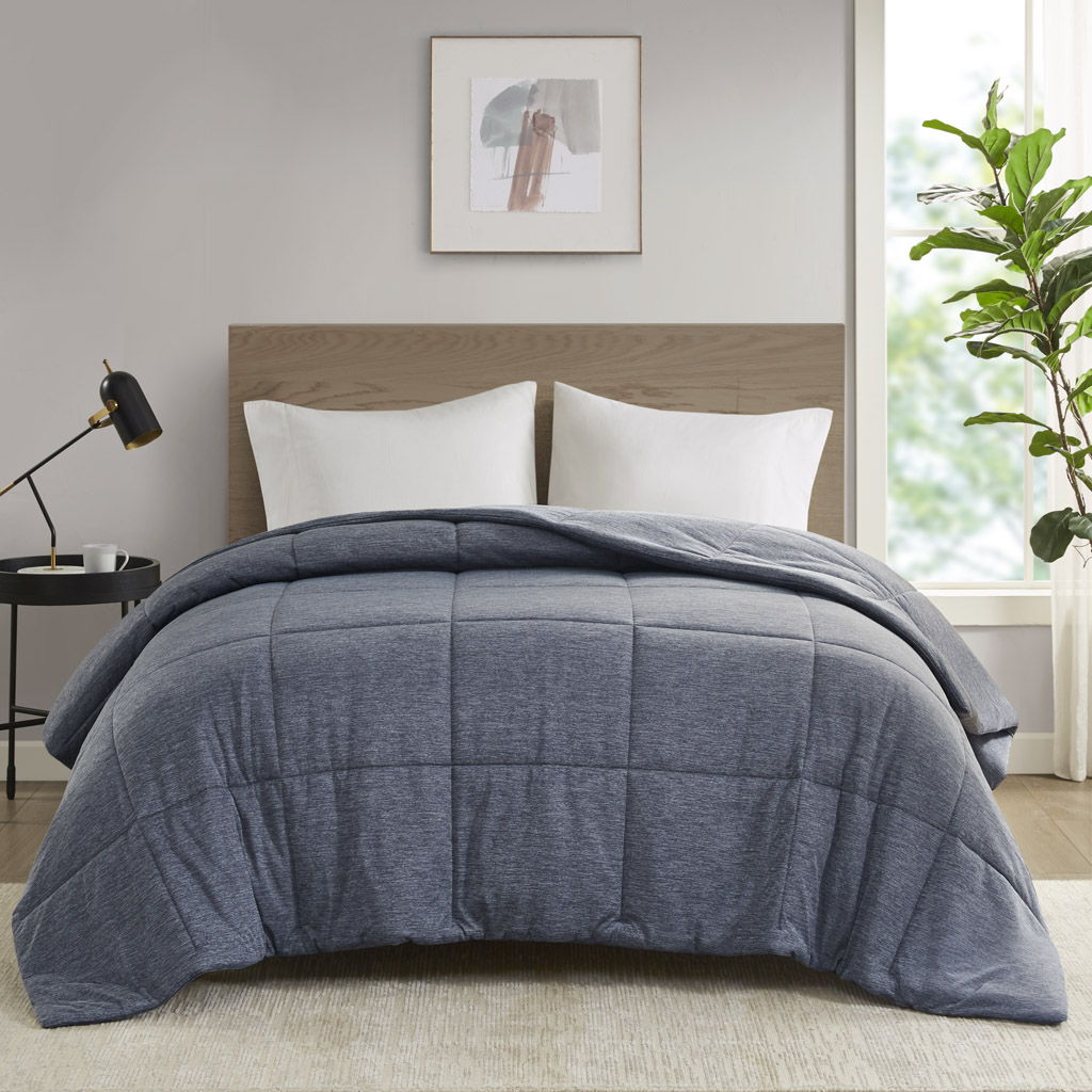 Comfort Cool Jersey Knit - Oversized Down Alternative King Comforter - Navy