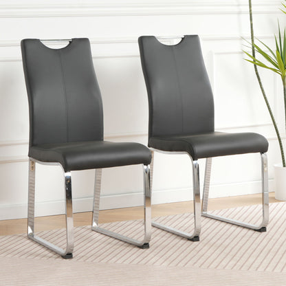 Modern Upholstered Dining Chair Electroplated Metal Legs (Set of 2) Home Essentials