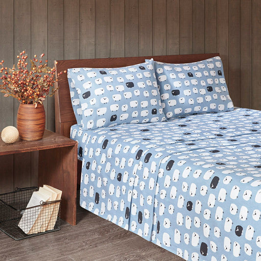 King Sheet Set - Blue Sheep