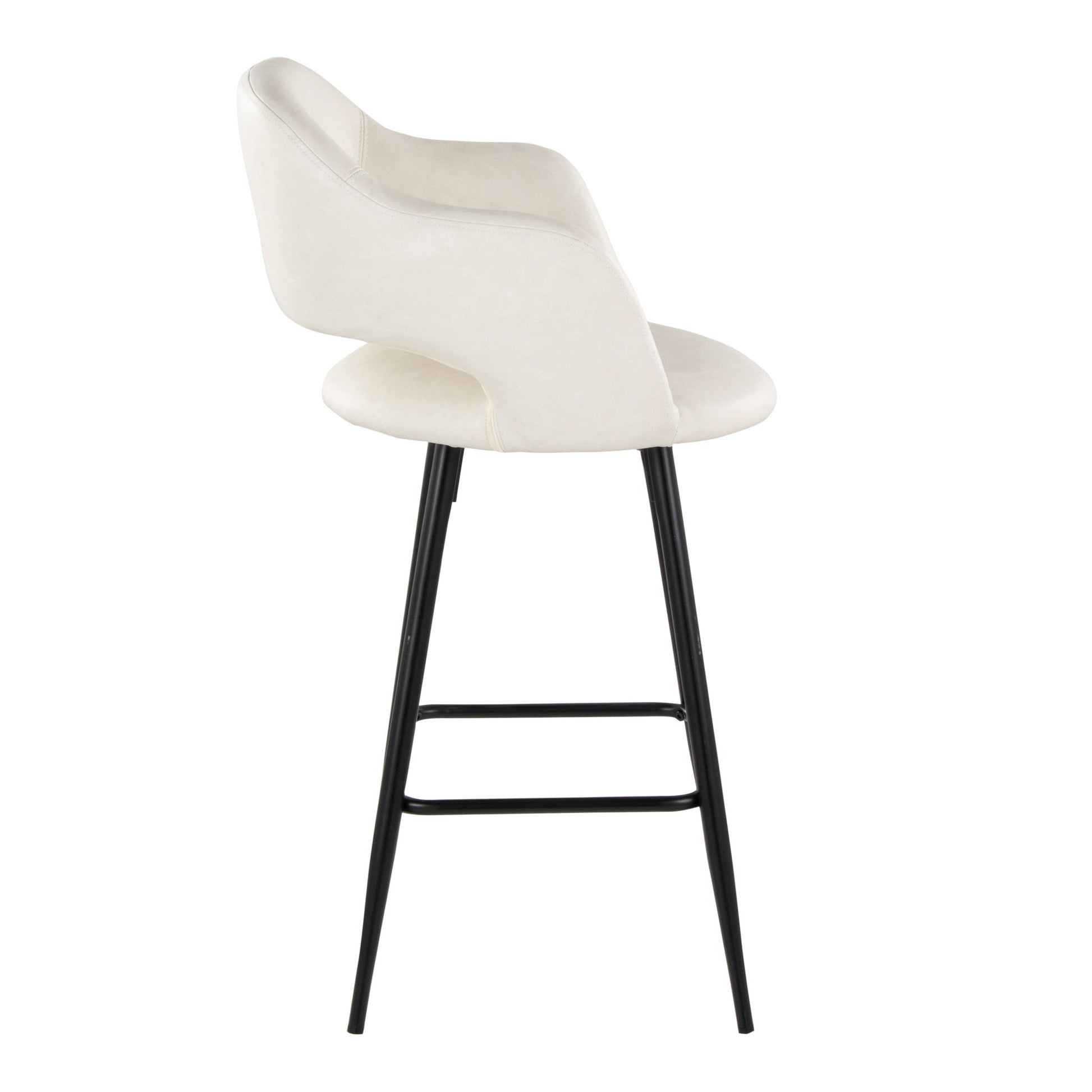 Margarite - Contemporary Fixed Height Counter Stool With Square Footrest (Set of 2) Lumi Source